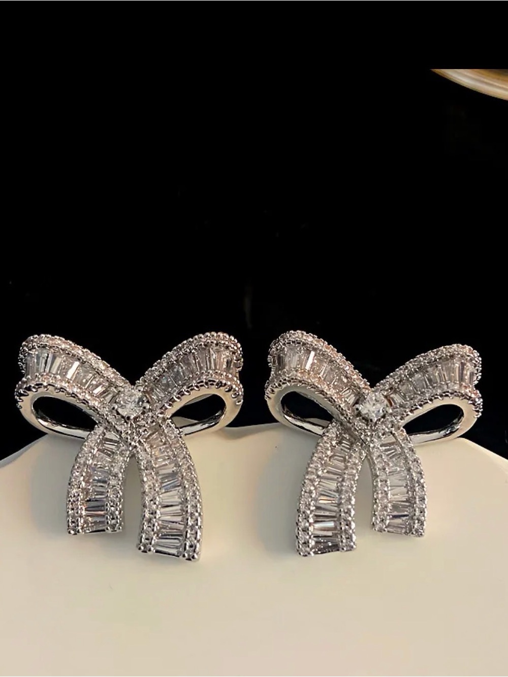 Sparkling Bow Stud Earrings NWT  Gold Plated